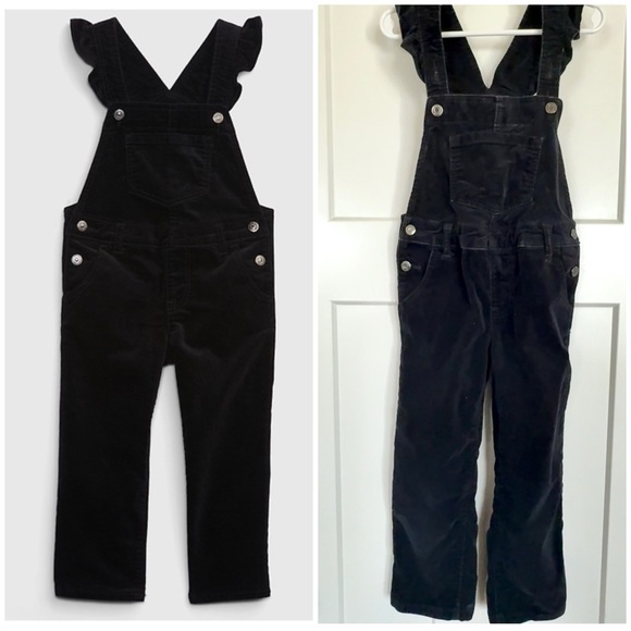 GAP Other - Baby Gap Velvet Overalls | Black | Ruffle Straps | Size 5 Toddler